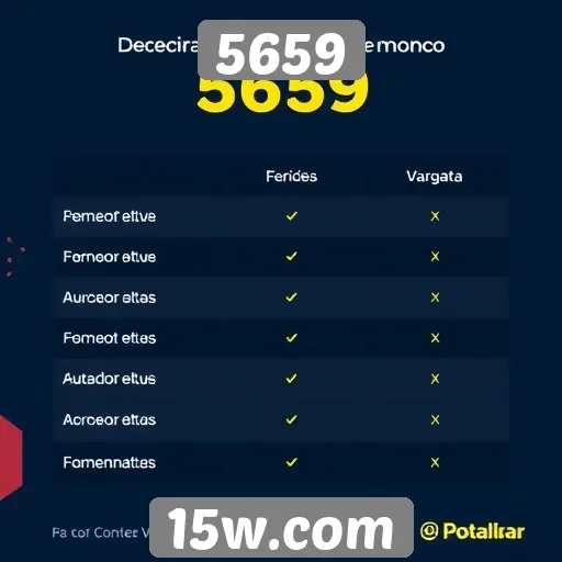 Comparativo de vantagens do site 5659 versus concorrentes